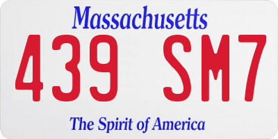 MA license plate 439SM7