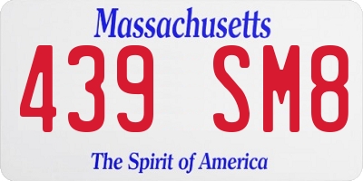MA license plate 439SM8
