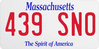 MA license plate 439SN0