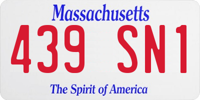 MA license plate 439SN1
