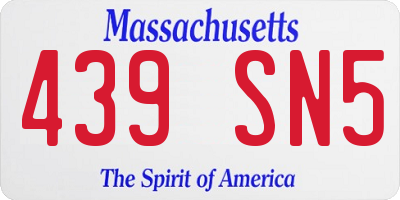 MA license plate 439SN5