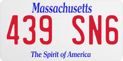 MA license plate 439SN6