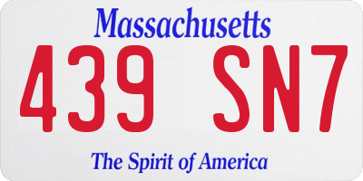 MA license plate 439SN7