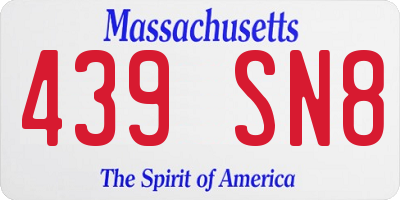 MA license plate 439SN8