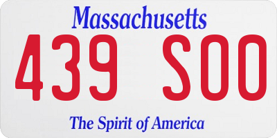 MA license plate 439SO0