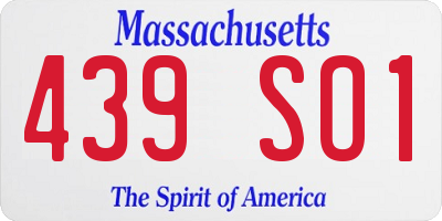 MA license plate 439SO1
