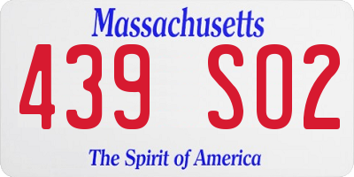 MA license plate 439SO2