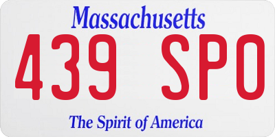 MA license plate 439SP0
