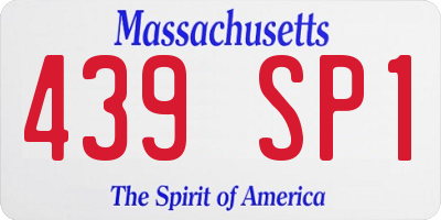 MA license plate 439SP1