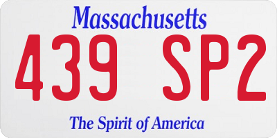 MA license plate 439SP2