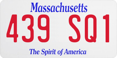 MA license plate 439SQ1