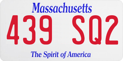 MA license plate 439SQ2