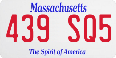 MA license plate 439SQ5