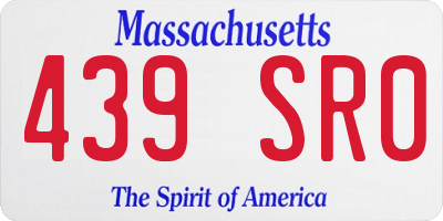 MA license plate 439SR0