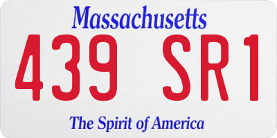 MA license plate 439SR1