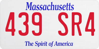 MA license plate 439SR4