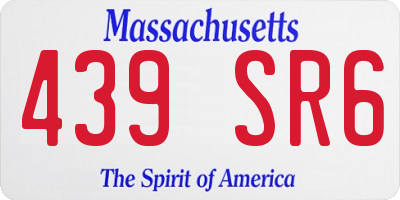 MA license plate 439SR6