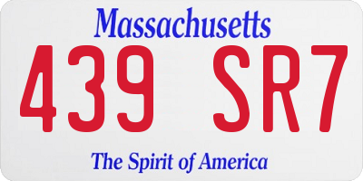MA license plate 439SR7