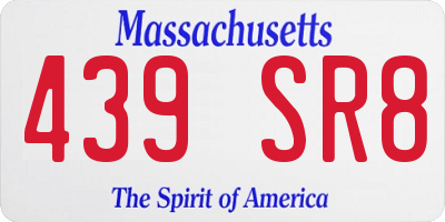 MA license plate 439SR8