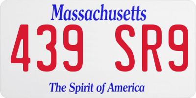 MA license plate 439SR9
