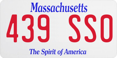 MA license plate 439SS0