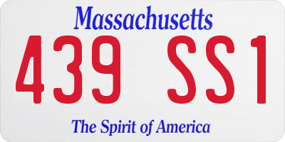 MA license plate 439SS1