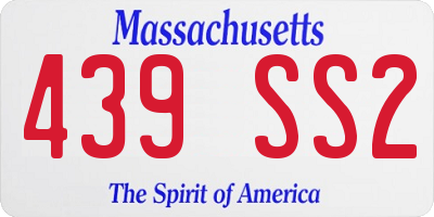 MA license plate 439SS2