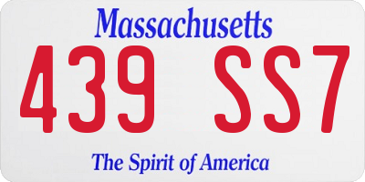 MA license plate 439SS7