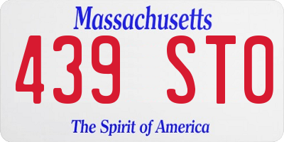 MA license plate 439ST0
