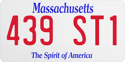 MA license plate 439ST1
