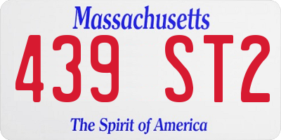 MA license plate 439ST2