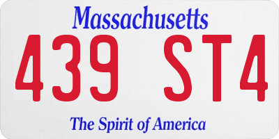 MA license plate 439ST4