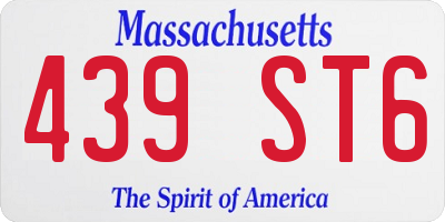 MA license plate 439ST6