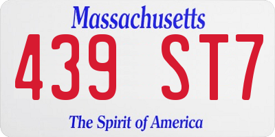 MA license plate 439ST7