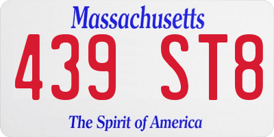 MA license plate 439ST8