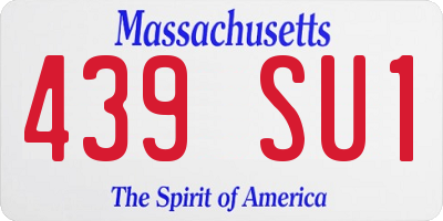 MA license plate 439SU1