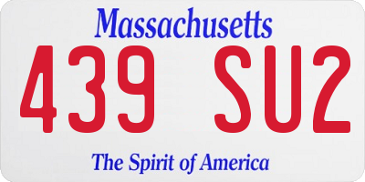 MA license plate 439SU2