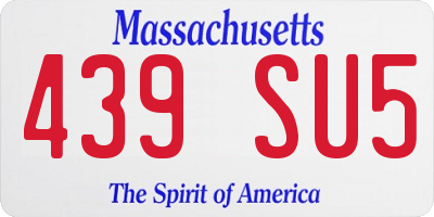 MA license plate 439SU5