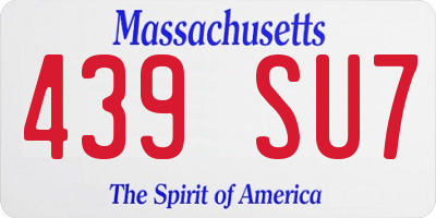 MA license plate 439SU7