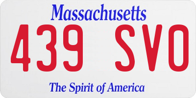 MA license plate 439SV0