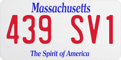 MA license plate 439SV1