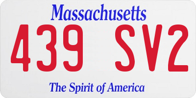 MA license plate 439SV2