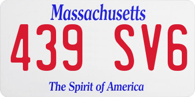 MA license plate 439SV6