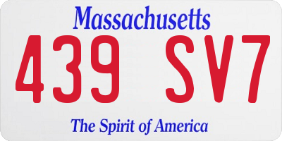 MA license plate 439SV7