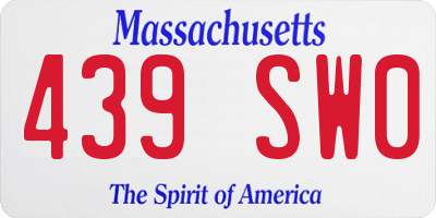 MA license plate 439SW0