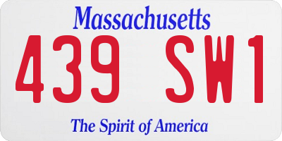 MA license plate 439SW1