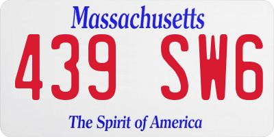 MA license plate 439SW6