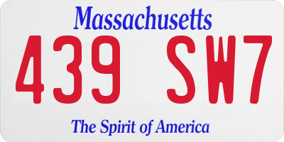 MA license plate 439SW7
