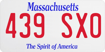 MA license plate 439SX0