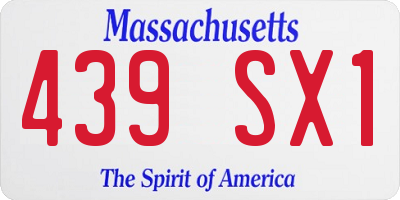 MA license plate 439SX1
